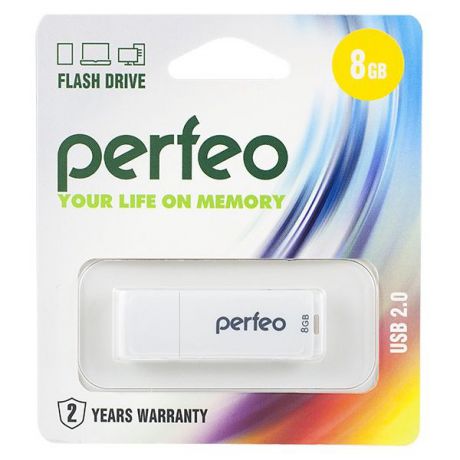 USB Флеш-накопитель Perfeo 8GB C04 белый