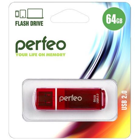 USB Флеш-накопитель Perfeo 64GB C13 красный