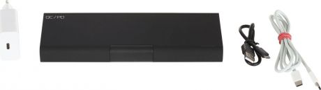 Внешний аккумулятор Qumo PowerAid 26000 + кабель + зарядное устройство, черный