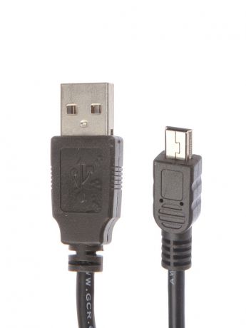 Кабель PROF Greenconnect USB 2.0, GCR-51276, AM/mini 5P, 1.5m, черно-прозрачный, ферритовое кольцо, 28/24 AWG, экран, армированный, морозостойкий
