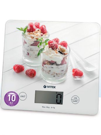 Весы кухонные VITEK Максимальный вес 10 кг Функция тарирования.