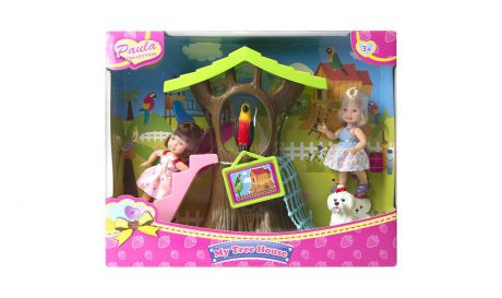 Игровой набор с куклой Paula Домик в лесу, с цветным попугаем