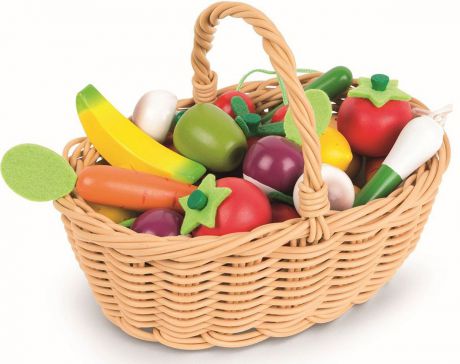 Janod Набор овощей и фруктов в корзинке 24 предмета