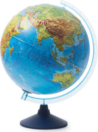 Глобус Земли Globen физико-политический рельефный, с подсветкой от батареек, диаметр 32 см.