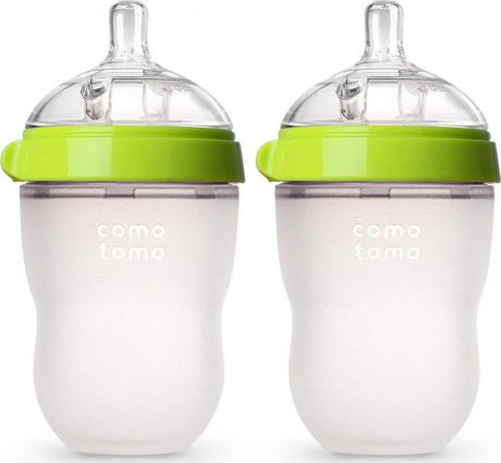 Comotomo Набор из 2х бутылочек для кормления - Зеленые (250 мл)