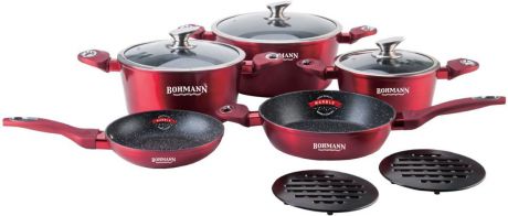 Набор посуды для приготовления Bohmann, 1019BH10, красный, 10 предметов
