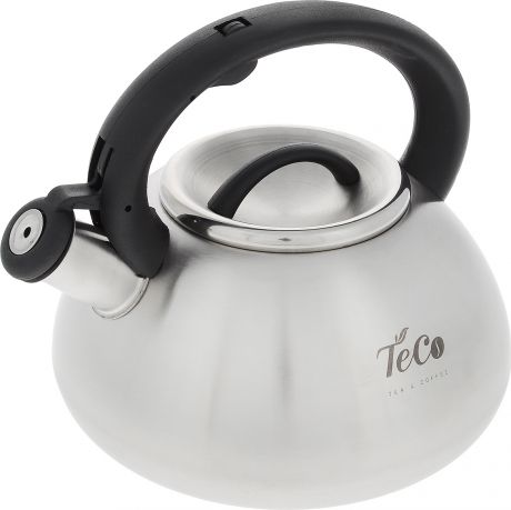 Чайник TECO, 3,0 л, со свистком, нержавеющая сталь, пластиковая ручка, металлическая крышка