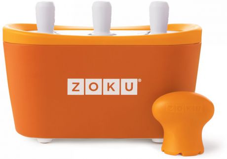 Набор для приготовления мороженого Zoku "Triple Quick Pop Maker", цвет: оранжевый, 3 х 60 мл