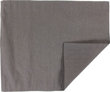 Салфетка под приборы Tkano из умягченного льна с декоративной обработкой темно-серый Essential 35х45