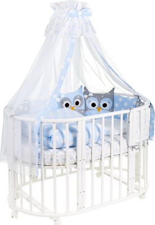Комплект в кроватку Sweet Baby Uccellino, 424470, голубой, наволочка 40 x 60, 10 предметов