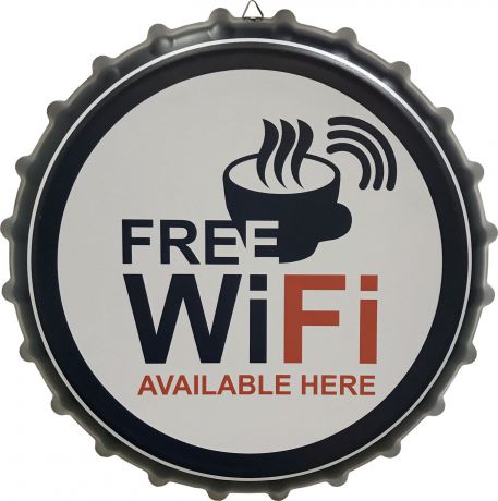 Декоративная пивная крышка "free wi-fi"