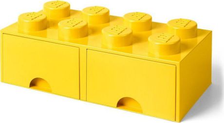 Ящик для хранения 8 выдвижной LEGO желтый