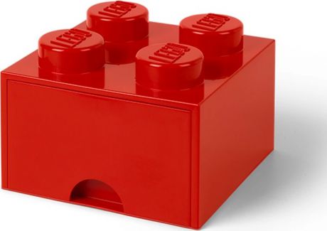 Ящик для хранения 4 выдвижной LEGO красный