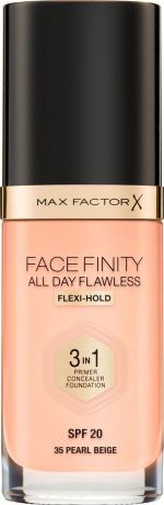 Тональная основа Max Factor Facefinity All Day Flawless 3-in-1, тон 35 pearl beige, 20 мл