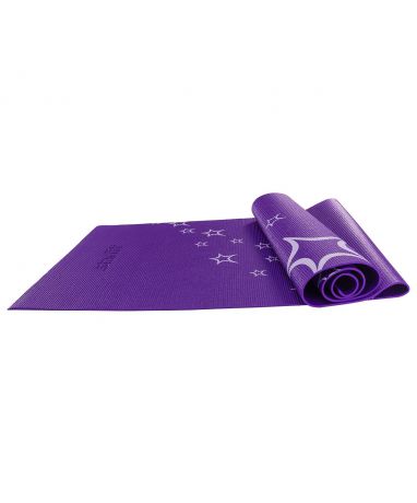 Коврик для йоги STARFIT FM-102 PVC 173x61x0,4 см, с рисунком, фиолетовый