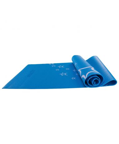 Коврик для йоги STARFIT FM-102 PVC 173x61x0,3 см, с рисунком, синий