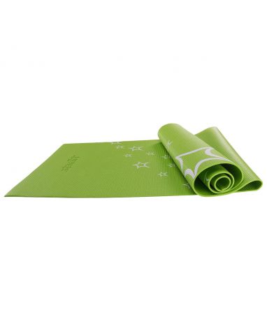 Коврик для йоги STARFIT FM-102 PVC 173x61x0,6 см, с рисунком, зеленый