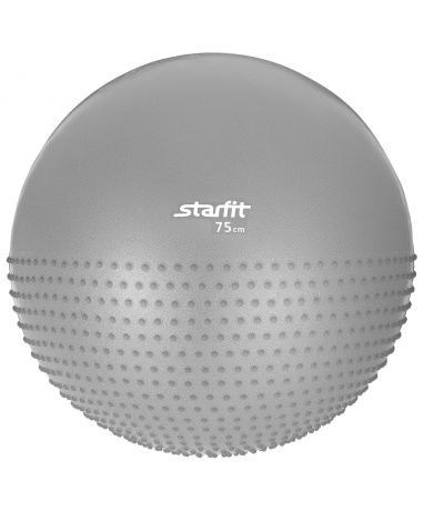 Мяч гимнастический полумассажный STARFIT GB-201 75 см, серый (антивзрыв)