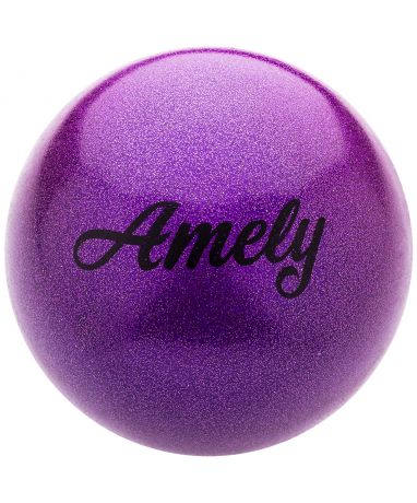 Мяч для х/г Amely AGB-103 15 см, фиолетовый, с насыщенными блестками