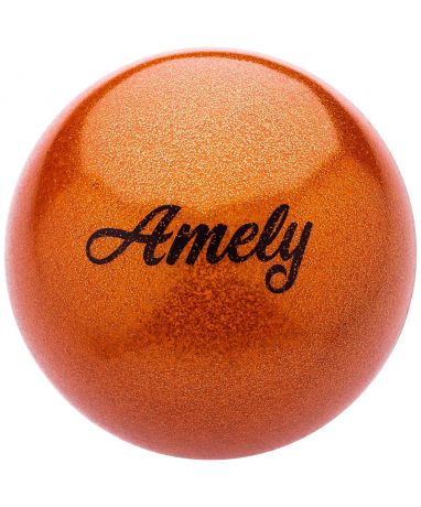 Мяч для х/г Amely AGB-103 19 см, оранжевый, с насыщенными блестками