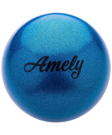 Мяч для х/г Amely AGB-103 15 см, синий, с насыщенными блестками