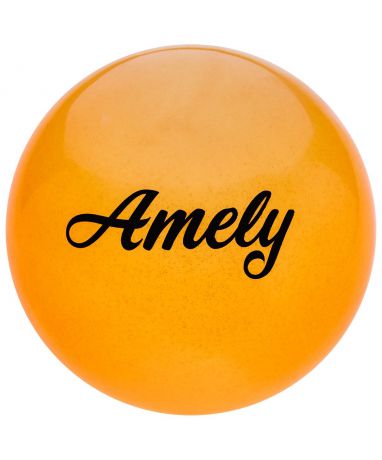Мяч для х/г Amely AGB-102 19 см, оранжевый, с блестками