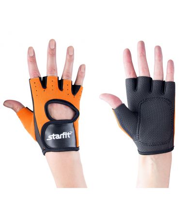 Перчатки для фитнеса STARFIT SU-107, оранжевый/черный