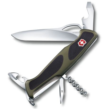 Нож перочинный Victorinox RangerGrip 61 - Черный/Зеленый (0.9553.MC4)