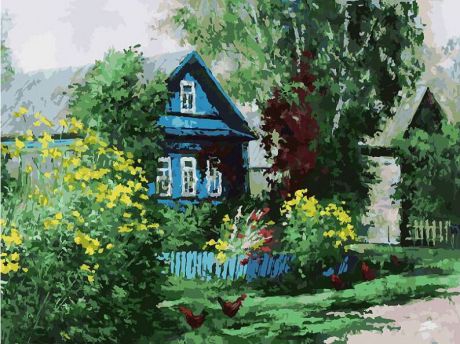 Набор для живописи Белоснежка Домик в деревне, 36 цветов