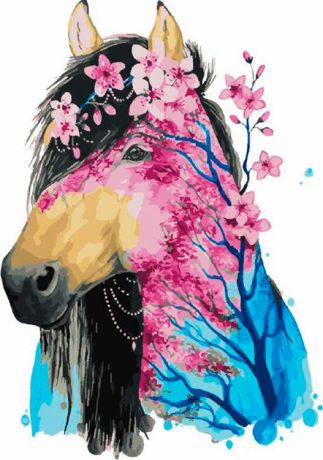 Картина по номерам Paintboy Original "Цветная лошадка" 40х50см