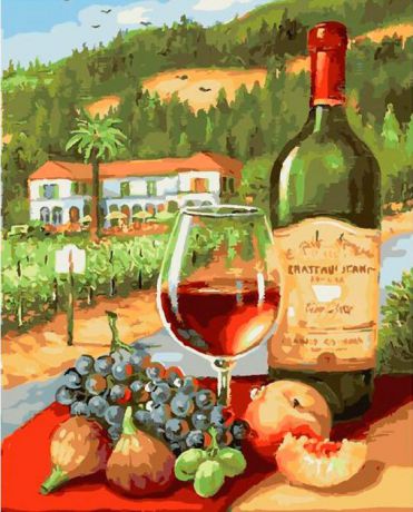 Картина по номерам Paintboy Original "Вино и фрукты" 40х50см