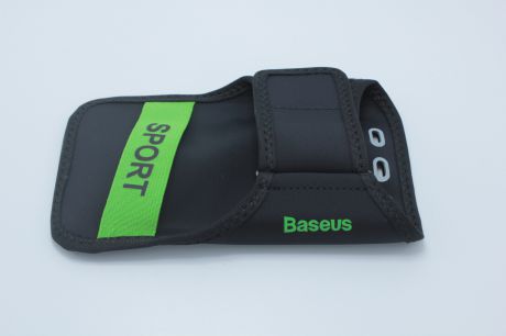 Спортивный чехол на руку Baseus Flexible Wristband, черно-зеленый