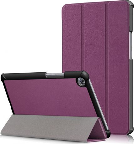 Чехол-обложка MyPads для Huawei MediaPad T1 T1-701U 7.0 тонкий умный кожаный для пластиковой основе с трансформацией в подставку фиолетовый