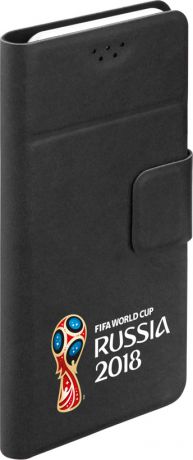 Чехол универсальный Wallet для смартфонов 5,5"-5,7", FIFA Official Emblem 2, черный, Deppa