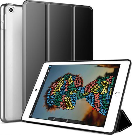 Чехол-обложка MyPads для Apple iPad Pro 12.9 2017/ iPad Pro 12.9 2015 тонкий умный кожаный для пластиковой основе с трансформацией в подставку черный
