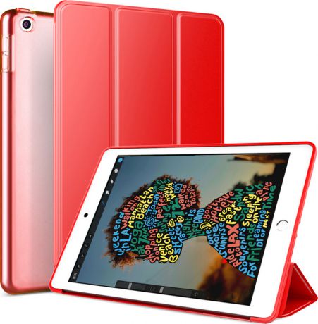 Чехол-обложка MyPads для Apple iPad Pro 12.9 2017/ iPad Pro 12.9 2015 тонкий умный кожаный для пластиковой основе с трансформацией в подставку красный