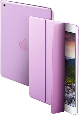 Чехол-обложка MyPads для Apple iPad Air тонкий умный кожаный на пластиковой основе с трансформацией в подставку розовый