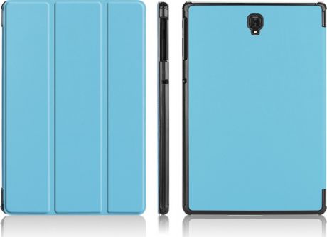 Чехол-обложка MyPads для Samsung Galaxy Tab S4 SM-T830 /T835 тонкий умный кожаный на пластиковой основе с трансформацией в подставку голубой