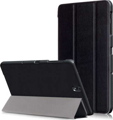 Чехол-обложка MyPads для Samsung Galaxy Tab S3 9.7 SM-T820/T825 тонкий умный кожаный на пластиковой основе с трансформацией в подставку черный