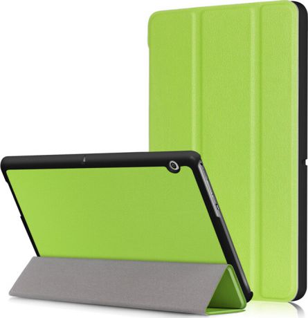 Чехол-обложка MyPads для Huawei MediaPad T3 10 LTE (AGS-L09/L03) 9.6 тонкий умный кожаный на пластиковой основе с трансформацией в подставку зеленый
