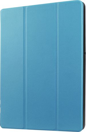 Чехол-обложка MyPads для Cube T12 тонкий умный кожаный на пластиковой основе с трансформацией в подставку синий