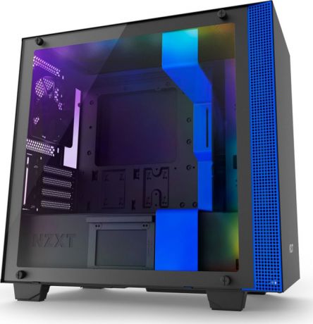 Компьютерный корпус NZXT H400i Smart CA-H400W-BL mATX case (Matte black/blue)