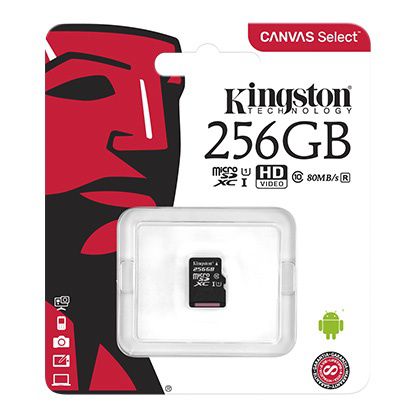 Карта памяти MicroSDXC 256GB Kingston Class 10 Canvas Select UHS-I U1 без адаптера