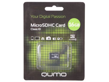 Карта памяти MicroSD 16GB Qumo Class 10 UHS-I без адаптера