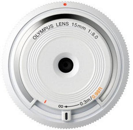 Объектив Olympus Body Cap Lens 15mm 1:8.0 (BCL-1580), белый