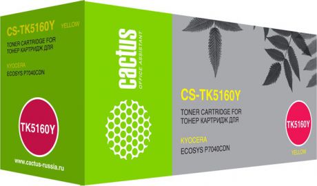 Тонер-картридж Cactus CS-TK5160Y, желтый, для лазерного принтера