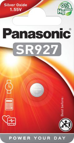 Батарейка Panasonic Silver Oxide SR-927EL/1B, дисковая серебряно-оксидная