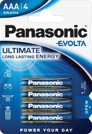 Батарейка Panasonic Evolta LR03EGE/4BP, AAA щелочная, 4 шт