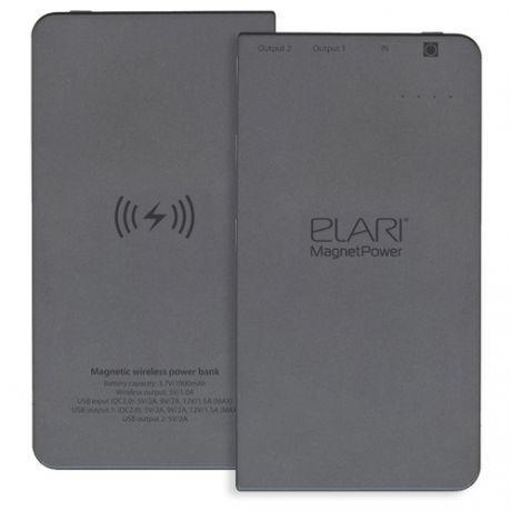 Беспроводное зарядное устройство Elari MagnetPower 7800 мАч, черный