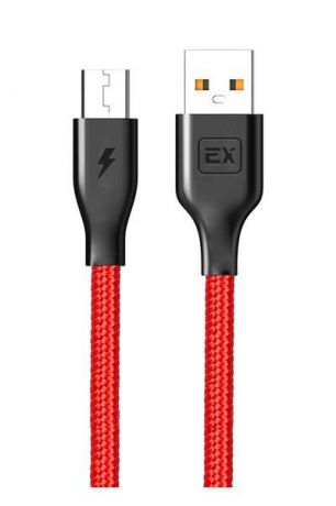 Дата-кабель Exployd USB - microUSB круглый красный 1М Classic EX-K-494
